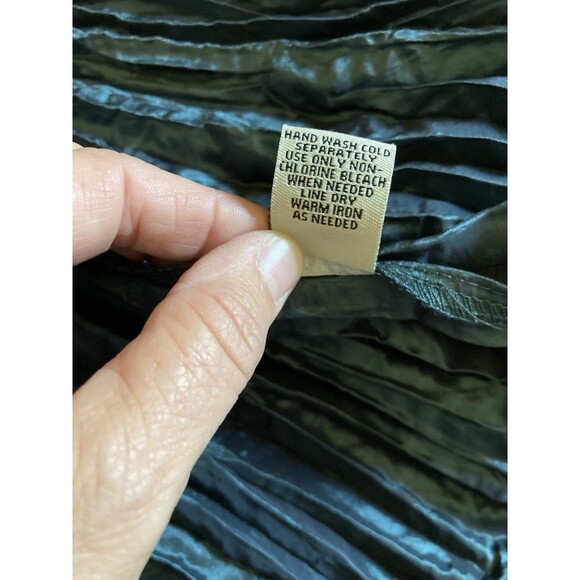 VINTAGE Carrie Allen Women's XL Top Blouse Crinkle Ruffle Metallic Whimsygoth - Picture 10 of 12